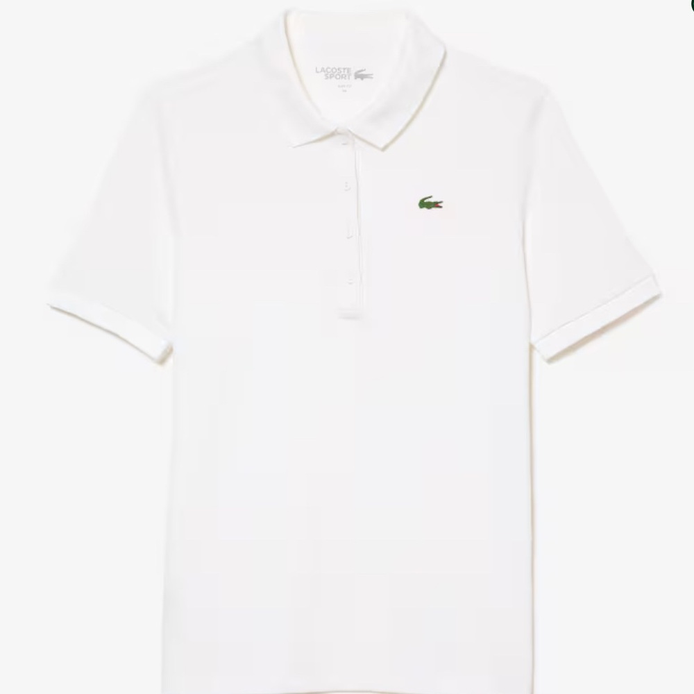 Lacoste Women's Slim Fit Ultra Dry Stretch White Golf Polo  Size:40/M